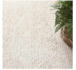 lot 307 image: S & L Homes Wool Cotton Hand Woven Chunky Knit Popcorn Rug - Ivory Contemporary Area Rug for Living Room Bedroom (8 x 10 - Ivory)