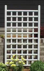 lot 322 image: Dura-Trel 66 in. x 35 in. White Vinyl PVC Country Garden Trellis