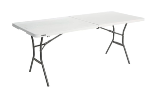 lot 340 image: Lifetime 25011 Fold in Half Commercial Table, 6 Feet, White Granite