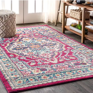 lot 352 image: Bohemian Flair Boho Vintage Medallion PinkCream 5 ft. x 8 ft. Area Rug