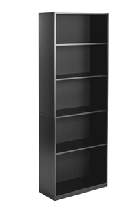lot 357 image: Mainstays 5-Shelf Bookcase with Adjustable Shelves, True Black Oak