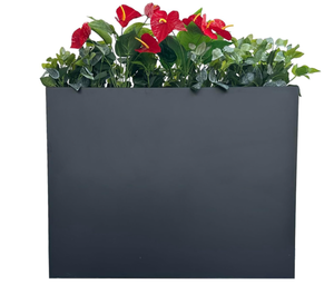 lot 365 image: 38 L x 13 W x 30 H Metal Tall Rectangular Planter