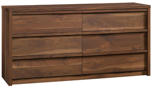 lot 450 image: Sauder Harvey Park 6 Drawer Dresser for Bedroom Wooden Dressers & Chest of Drawers, in Grand Walnut DAMAGED SEE PHOTOS