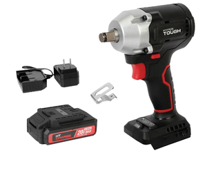 lot 476 image: Hyper Tough 20V Max Compact Brushless 12-inch Impact Wrench with 2.0Ah Lithium-Ion Battery and Charger