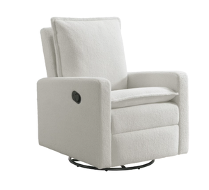 lot 26 image: Soho Baby Coventry Glider Recliner Boucle White