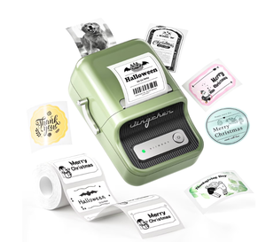 lot 219 image: NIIMBOT B21 Label Maker Machine, 2 inches Barcode Label Printer Wireless Thermal Sticker Printer, 50x30mm Label-230Pcs (Green)