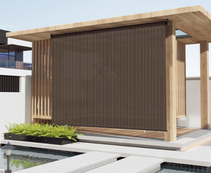 lot 222 image: LOVE STORY Outdoor Roller Shades,8(W)6(H) Exterior Roll Up Shades,Roll Up Blinds for Patio Porch Gazebo Balcony Deck Backyard,Mocha