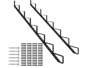 lot 226 image: Steel Stair Stringer 7 Step-2 pcs, Pre-drilled Holes Steel Stair Riser for Deck Height 58in,Heavy Duty Outdoor Steps,MAX Load Capacity500lbs