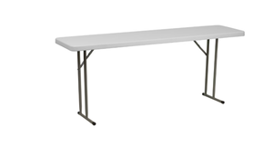 lot 233 image: Flash Furniture Kathryn 6-Foot Granite White Plastic Folding Training Table