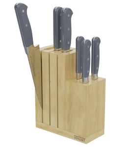 lot 238 image: Chicago Cutlery Halsted (7-PC) Steak Knives & Wooden Block Set, Ergonomic Handles and Sharp Stainless Steel Professional Chef Cutlery Set
