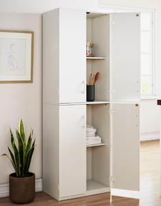 lot 142 image: Mainstays 72 4-Door Cabinet, White