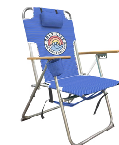 lot 149 image: Salt Life Horizon Premium Beach Chair, 4 Position Reclining, Shoulder Backpack Carry Straps