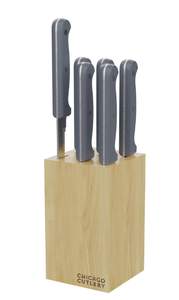 lot 484 image: Chicago Cutlery Halsted 7-Piece Steak Knife Set with Wood Block