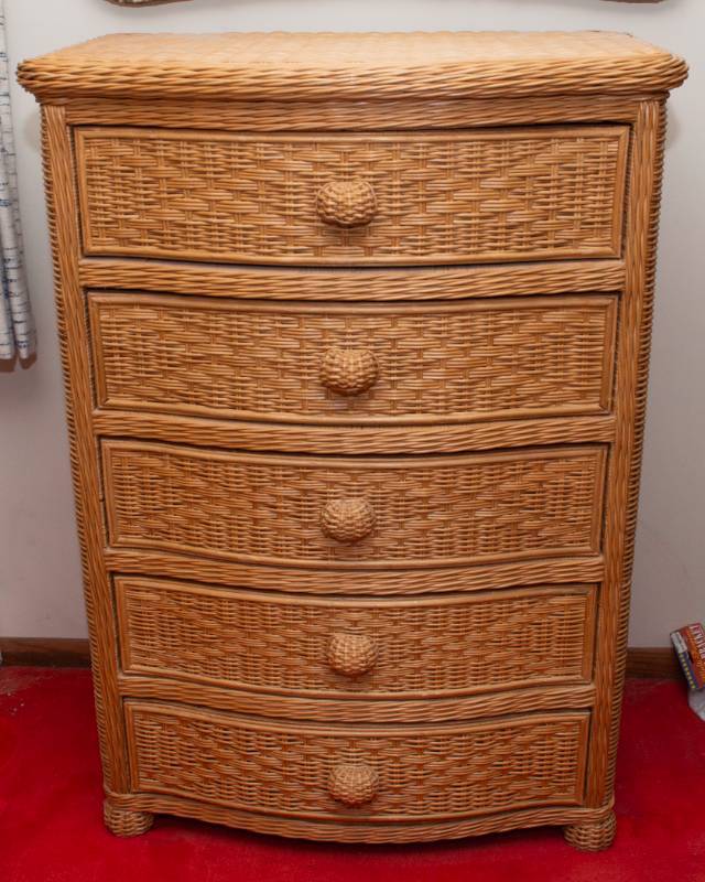 vintage wicker dresser Henry Link 6 Drawers this chest adds a touch of warmth and elegance to any decor. New and used Vintage-wicker-upright-dresser-chest for