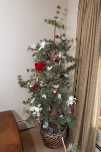 lot 54 image: 72 Christmas Tree in Basket with Cardinal Bird Ornaments