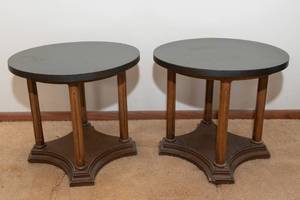 lot 61 image: Set of 2 Side Tables  18 Diameter  16 Tall