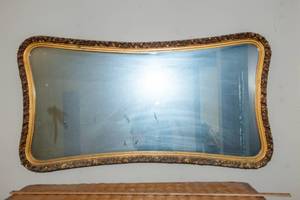 lot 133 image: Vintage Gold Tone Ornate Wall Mirror  37 x 20.5