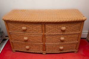 lot 154 image: Vintage Wicker Dresser  San Angelo Collection by Pier 1