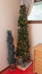 lot 153 image: Set of 2 Christmas Trees  72 & 47 Tall