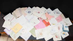 lot 170 image: Large Variety of Vintage Hankies