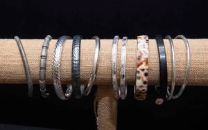 lot 161 image: Variety of Metal Bangles