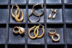 lot 38 image: Set of Five Gold-Tone Earrings