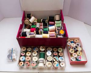 lot 210 image: Shoe Box Full of Thread