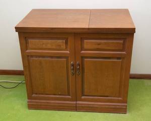 lot 219 image: Sewing Table with Montgomery Ward Sewing Machine