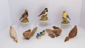 lot 229 image: Assorted Bird Figurines  Variety of Materials
