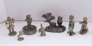 lot 223 image: Variety of Pewter Mini Figurines