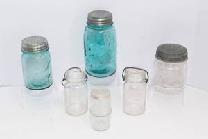 lot 251 image: Collection of Vintage Ball Jars and Other Canning Jars