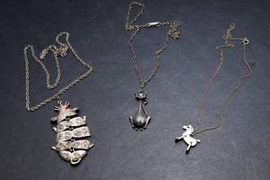 lot 266 image: Set of 3 Animal Necklaces  Cat, Rat, and Horse