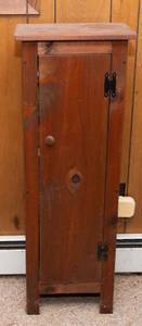 lot 316 image: Small Wooden Storage Cabinet  15 W x 9 D x 42.5 T