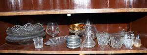 lot 323 image: Row of Intricate Clear Cut Glassware #3  Perfect for Entertaining or Displaying