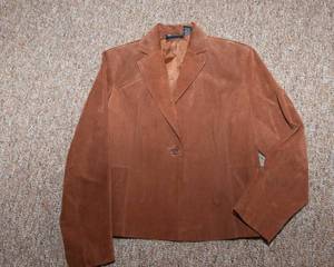 lot 344 image: Relativity Brown Suede Leather Jacket  Petite Large