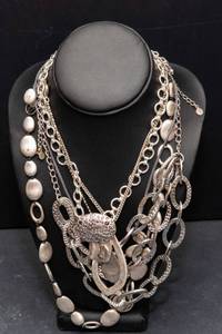 lot 331 image: Set of 6 Silver-Tone Necklaces