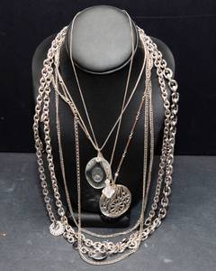 lot 360 image: Set of 5 Silver-Tone Necklaces