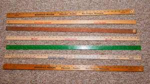 lot 353 image: Vintage Yardsticks  Local Business Collection