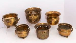 lot 379 image: Set of Five Brass Planters