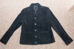 lot 385 image: Relativity Black Suede Leather Jacket  Large