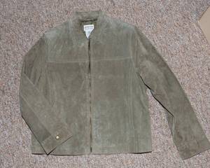 lot 395 image: St. Johns Bay Womens Leather Suede Jacket  Size Large