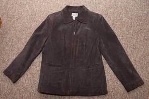 lot 421 image: Womens Suede Leather Jacket  St. Johns Bay, Petite Large