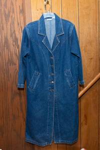 lot 432 image: Vintage Christopher & Banks Long Denim Jacket  Size Medium