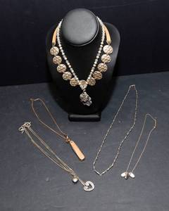 lot 469 image: Assorted Necklaces  Set of Six, One with Pocket Knife Pendant