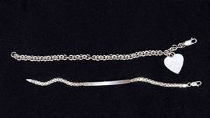 lot 433 image: Lot of Two Sterling Silver Bracelets  7.5 Each