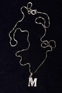 lot 500 image: Silver M Necklace  Stamped 925