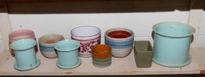 lot 429 image: Variety of Pink and Blue Ceramic Planters