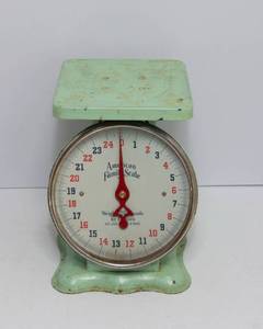 lot 545 image: Vintage American Family Kitchen Scale  Mint Green