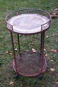 lot 590 image: Rolling Plant Stand  30 Tall x 18 Diameter