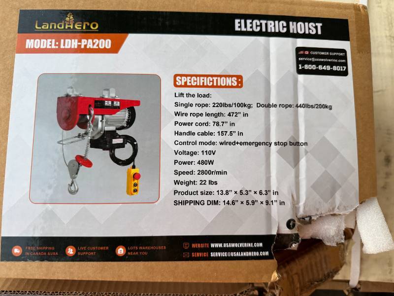 lot 129 image: 2025 Unused&nbsplandhero Lift the loadELECTRIC HOIST